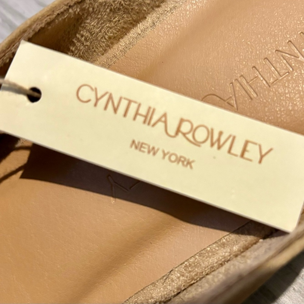 Cynthia Rowley beige suede mules size 7 - Picture 3 of 4
